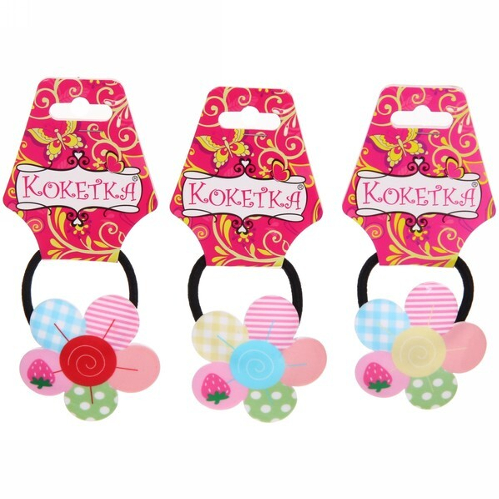 Резинка для волос детская «Кокетка - Цветочек», 6 цветов, d-5см