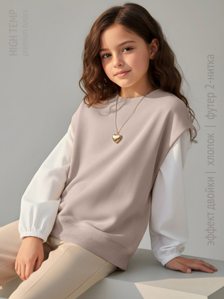 Свитшот-рубашка с эффектом двойки