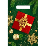 Пакет ПЭ с вырубной неусиленной ручкой 20х30см (30) (Новогодний подарок) НГ Тико