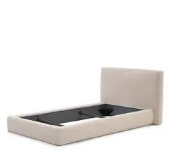 Кровать Blok бежевая со съемными чехлами под матрас 90х200 см