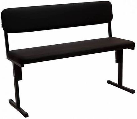 Скамья со спинкой (М) м.э. к/з каркас черный