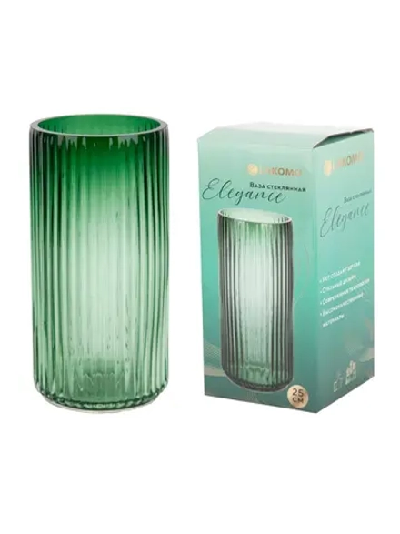 "Elegance" Ваза 25см, цв.зеленый, в п.у.