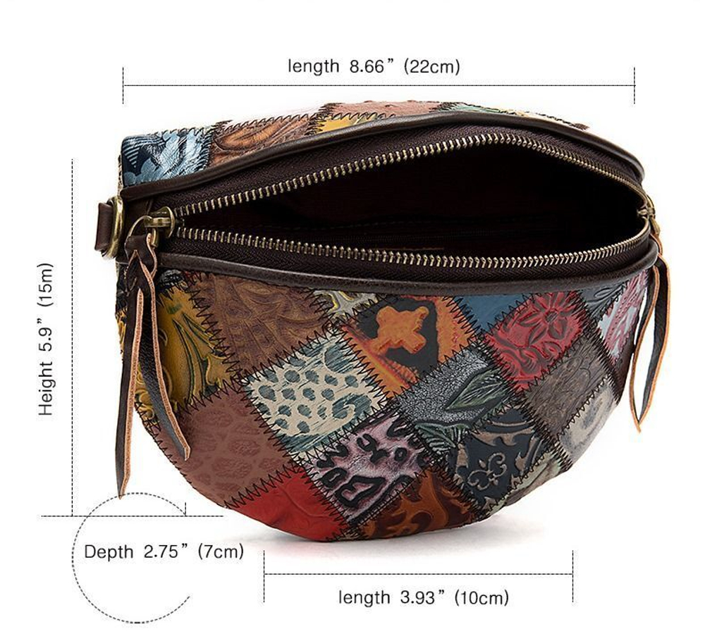 Сумка через плечо кожаная маленькая бананка КожаноFF