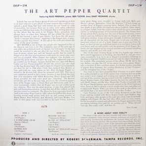 Art Pepper / The Art Pepper Quartet (Clear Vinyl)(LP)