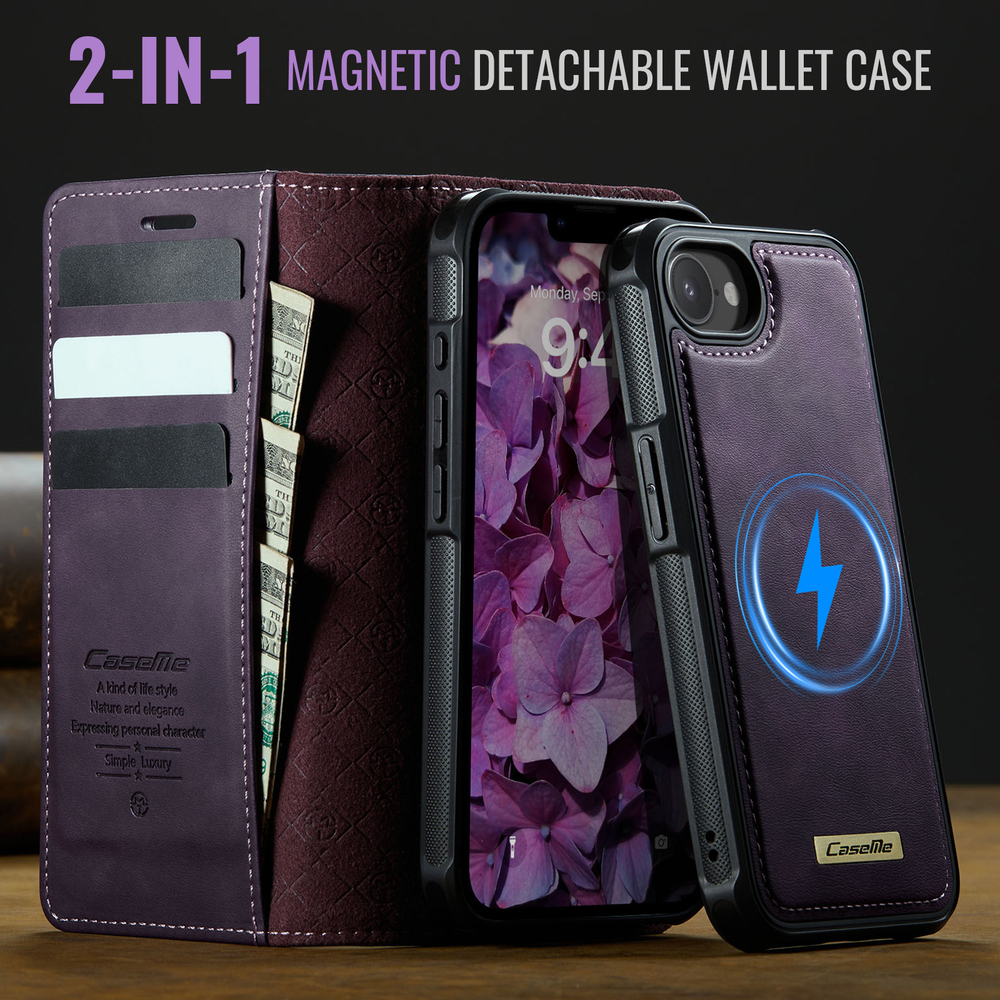 Чехол-кошелек CaseMe 2 in 1 MagSafe iPhone 16E