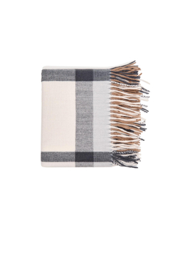 STRADIVARIUS Клетчатый шарф с бахромой, черный