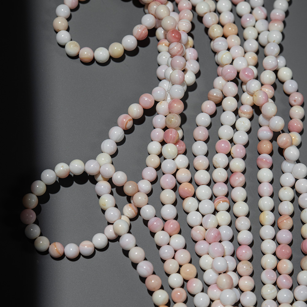 Бусины из раковины розовой королевской ракушки, шар, 5,2мм