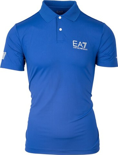 Теннисное поло EA7 Man Jersey Polo Shirt - Blue