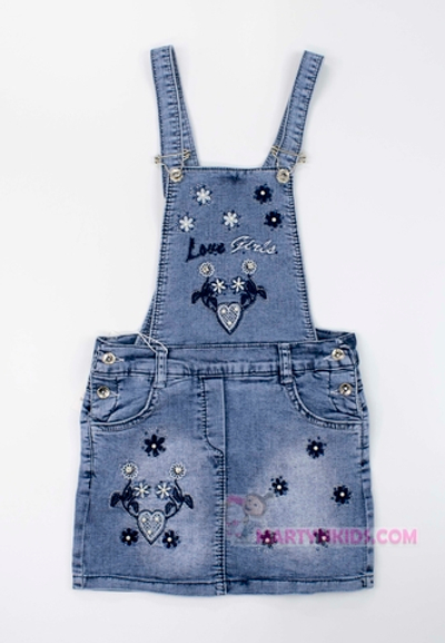 юбка на лямках  джинс 3342