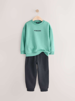 Толстовка и джоггеры в комплекте для мальчика Next E43-665, Мятный, Черный