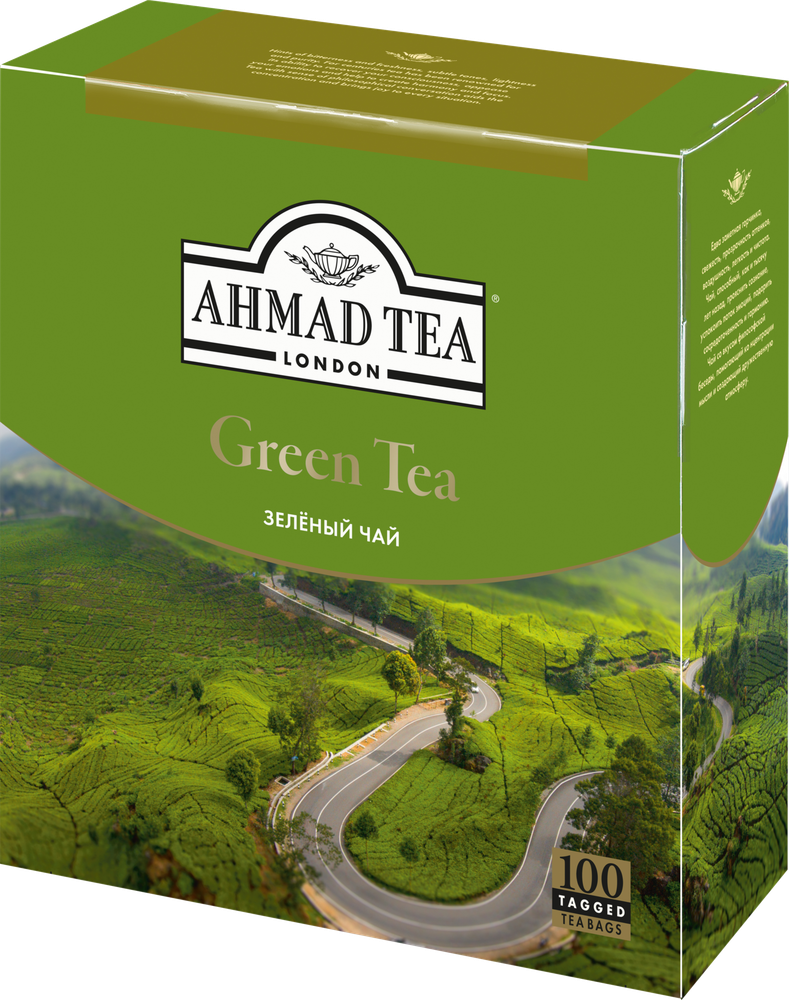 Чай зеленый Ahmad tea в пакетиках, 100 шт