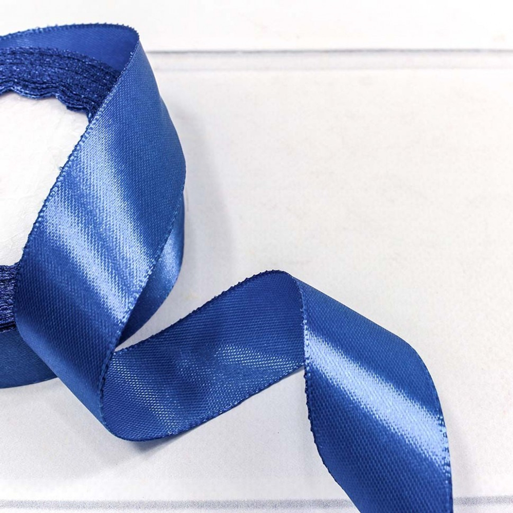 Лента Атласная 2,5см х 28м Сатин (Синий)