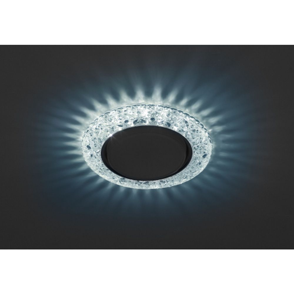 Светильник встраиваемый cо светодиодной подсветкой ЭРА DK LD25 BL/WH под лампу GX53 голубой/белый | Встраиваемые LED светильники