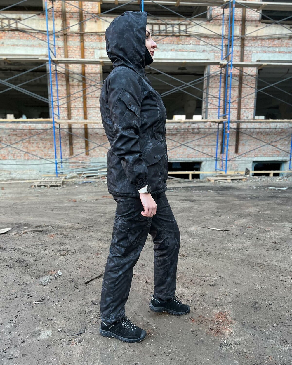 Женская горка "Валькирия" флис осень зима /черный питон/