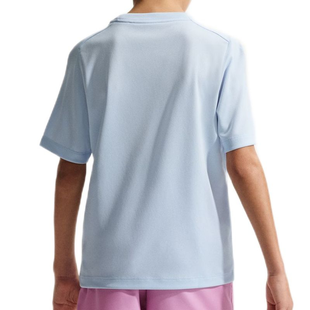 Детская теннисная футболка Nike Dri-FIT Multi Short Sleeve - hydrogen blue/white