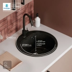 Мойка POLYGRAN ATOL-460 космос №316, cмеситель SKS5 черный