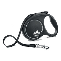 Поводок-рулетка Flexi Black Design M 25кг 5м лента, черная