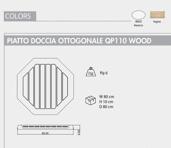 Поддон для уличного душа QP110 Wood