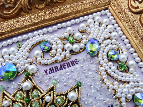 ЖС-2-ЗЗ Набор для вышивания хрустальными камнями Богородица Умиление (зеленый)