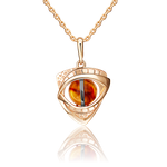 Подвеска «Глаз дракона» из красного золота с янтарём
