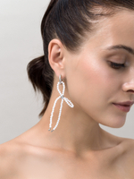 Серьги "Bow White Zircon"