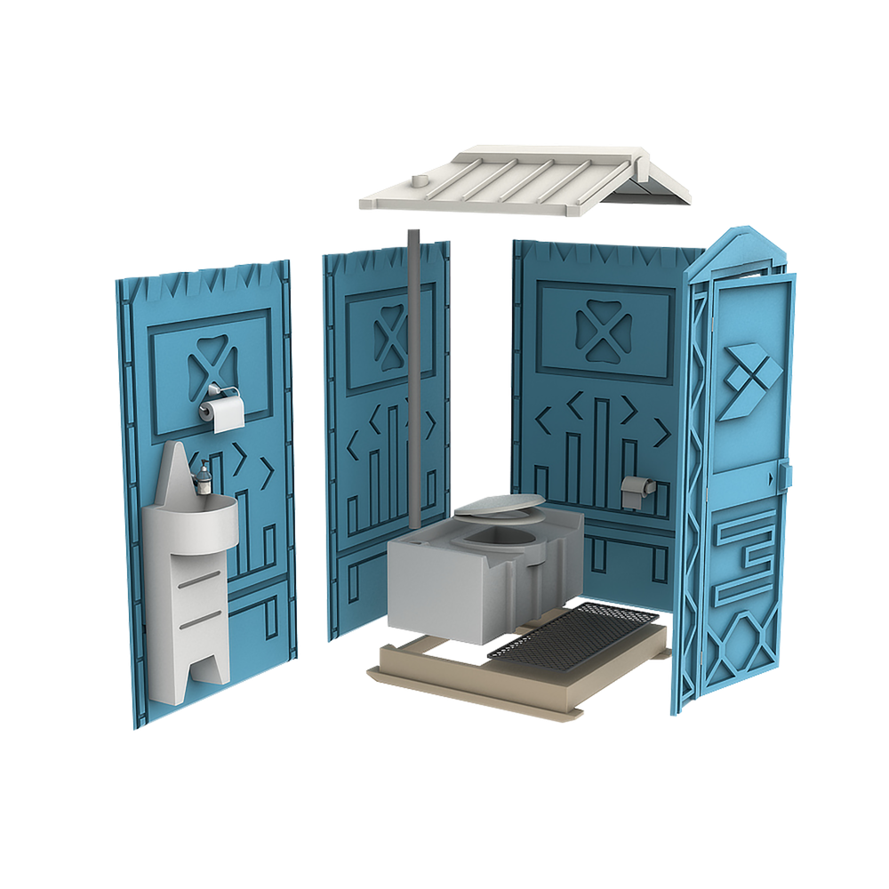 Мобильная туалетная кабина ЛЮКС ECOSTYLE Экогрупп(1200x1100x2200см;85кг;синий) - арт.560141