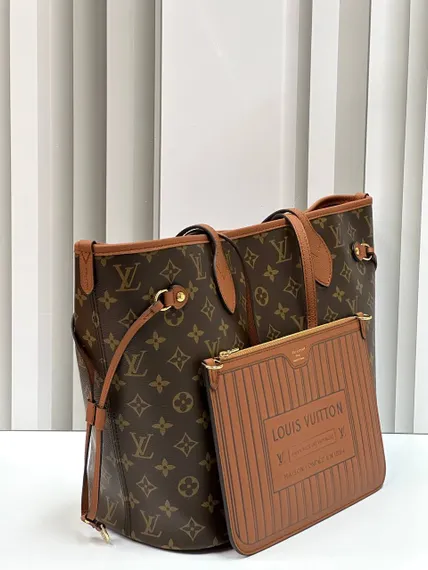 Сумка Louis Vuitton Neverfull Inside Out MM двухсторонняя, коричневая