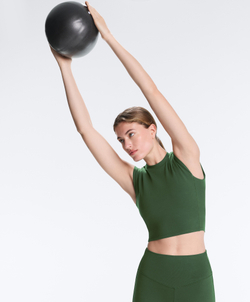 Oysho Топ Evermove без рукавов, зеленый