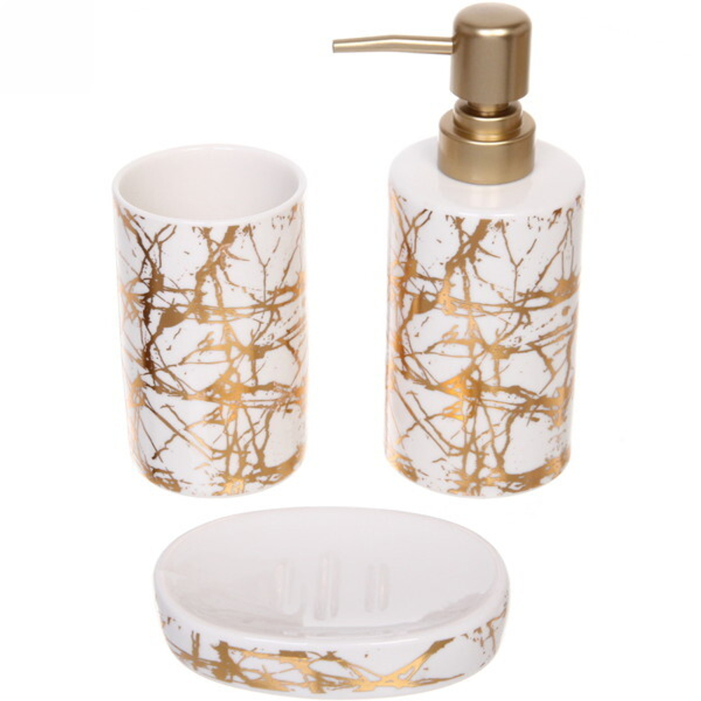 Набор для ванной из 3-х предметов керамический «Грация» белый