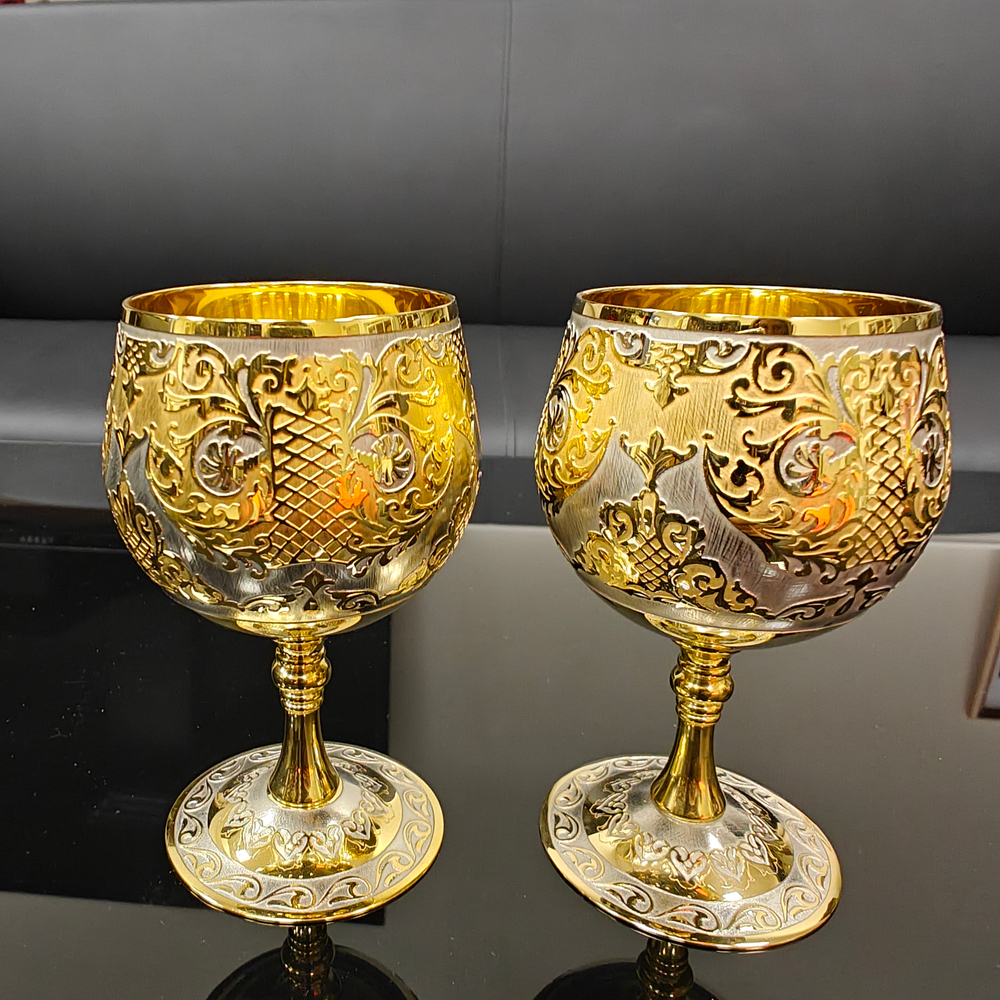 Набор бокалов для коньяка "Узорный" №5 (Златоуст) в подарочном футляре