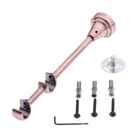 Кронштейн открытый стеновой d16/16 мм двухрядный, цвет медь глянец