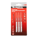 Полотна для электролобзика по металлу, 3 шт, T118A, 50 х 1.2 мм, HSS Matrix Professional