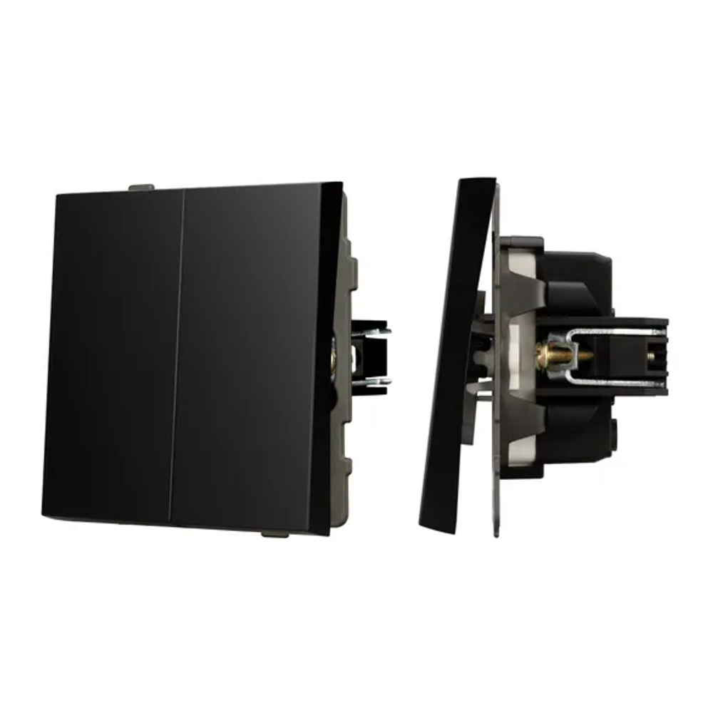 Механизм выключателя двухклавишный непроходной SWT-TENDO-MK02-PL-BK (230V, 10A) (Arlight, -) 054059