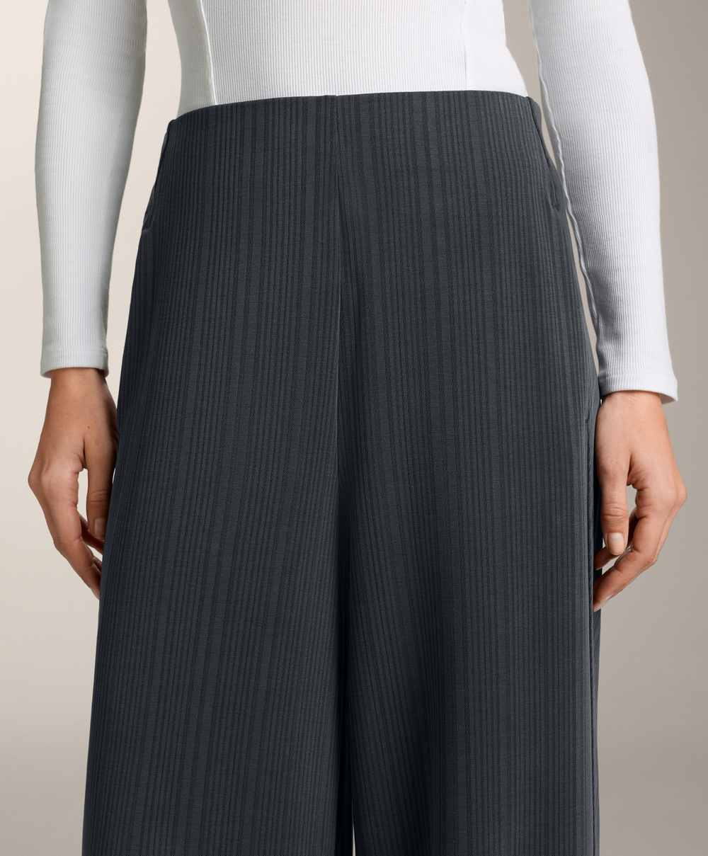 OYSHO Полосатые брюки с модалом, асфальтовый