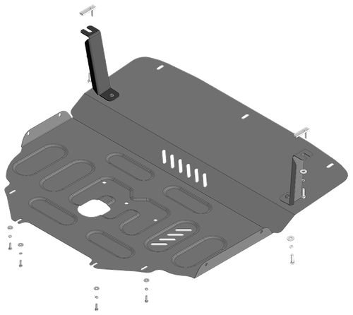 Усиленная защита Motodor радиатора, картера Двигателя, КПП. 2 мм, Сталь. для Changan UNI-T 2020-н.в. арт.77206