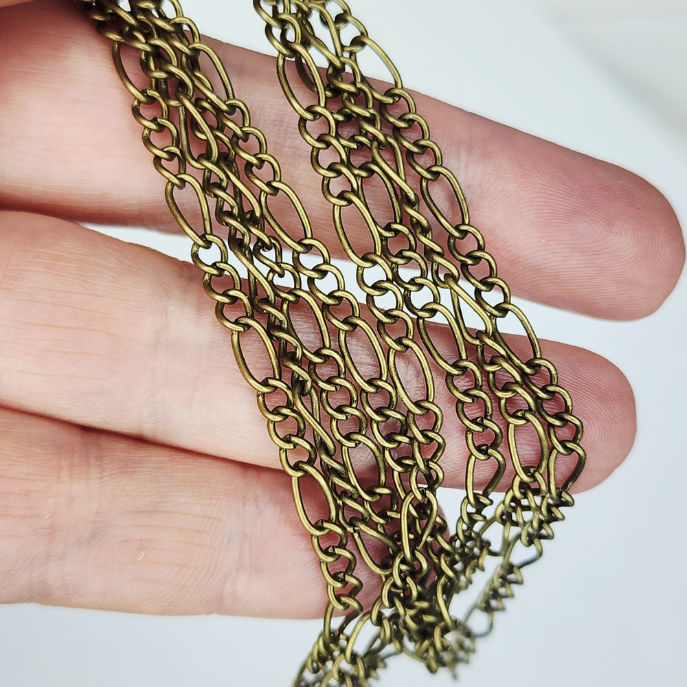 Цепочка, цвет античная бронза, винтаж, р-р 7×4мм, цена за отрезок 50 см