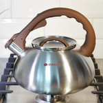 Чайник 3л нерж со свистком, матовый, индукция, цвет коричневый, "Daniks" Emerald DSC-8804