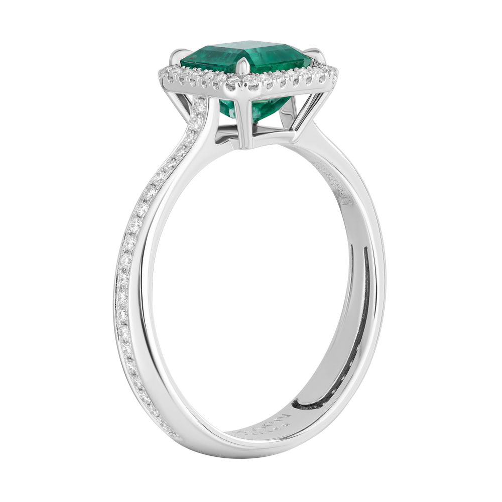 Кольцо с изумрудом и бриллиантами, R0068-3/3