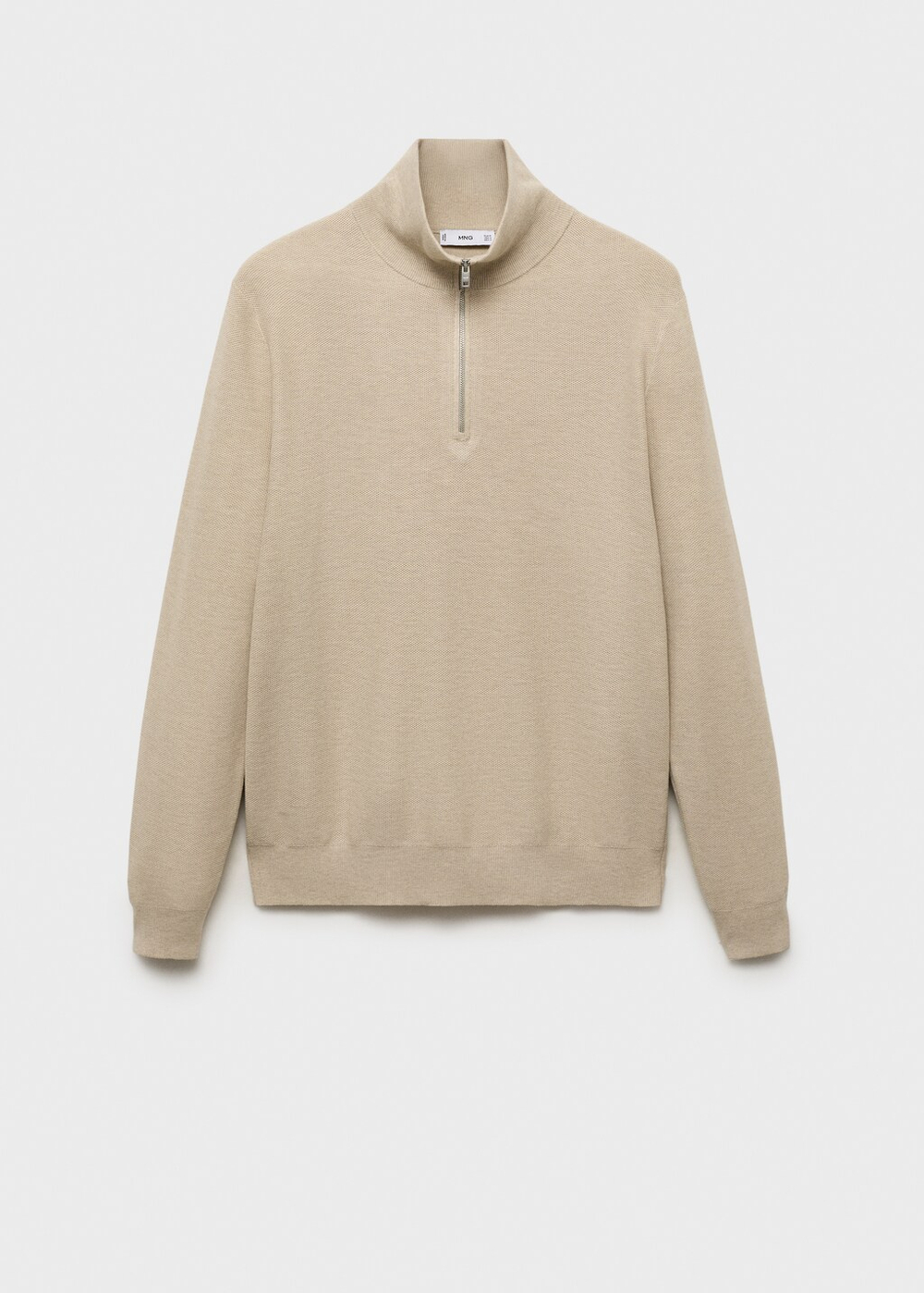 Джемпер с микроструктурой и воротником на молнии