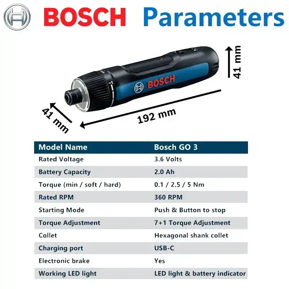 Аккумуляторная отвертка Bosch GO 3