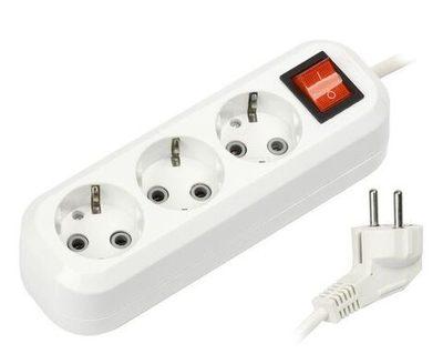 Удлинитель Smartbuy, 3 гнезда 5 м 16А/3,5кВт с выкл. и заземлением ПВС 3х1,0 (SBE-16-3-05-ZS)