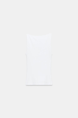 ZARA МИНИМАЛИСТИЧНЫЙ ТОП БЕЗ РУКАВОВ, БЕЛЫЙ