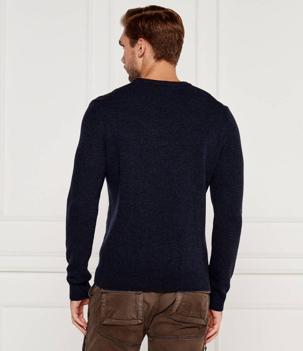 Шерстяной свитер Aeronautica Militare - темно-синий(MA1484L417)