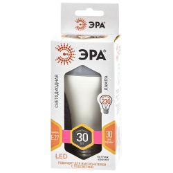 Лампа светодиодная ЭРА STD LED A65-30W-827-E27 30Вт груша теплый белый свет Е27 | Лампы cветодиодные Груша (A)