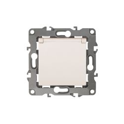 12-2103-02 ЭРА Розетка 2P+E Schuko со шторками с крышкой, 16A-250В, IP20, Эра12, слоновая кость (10/