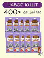 Пюре нежное из лосося для кошек Деревенские лакомства 4 порций х0,01кг набор из 10 упаковок
