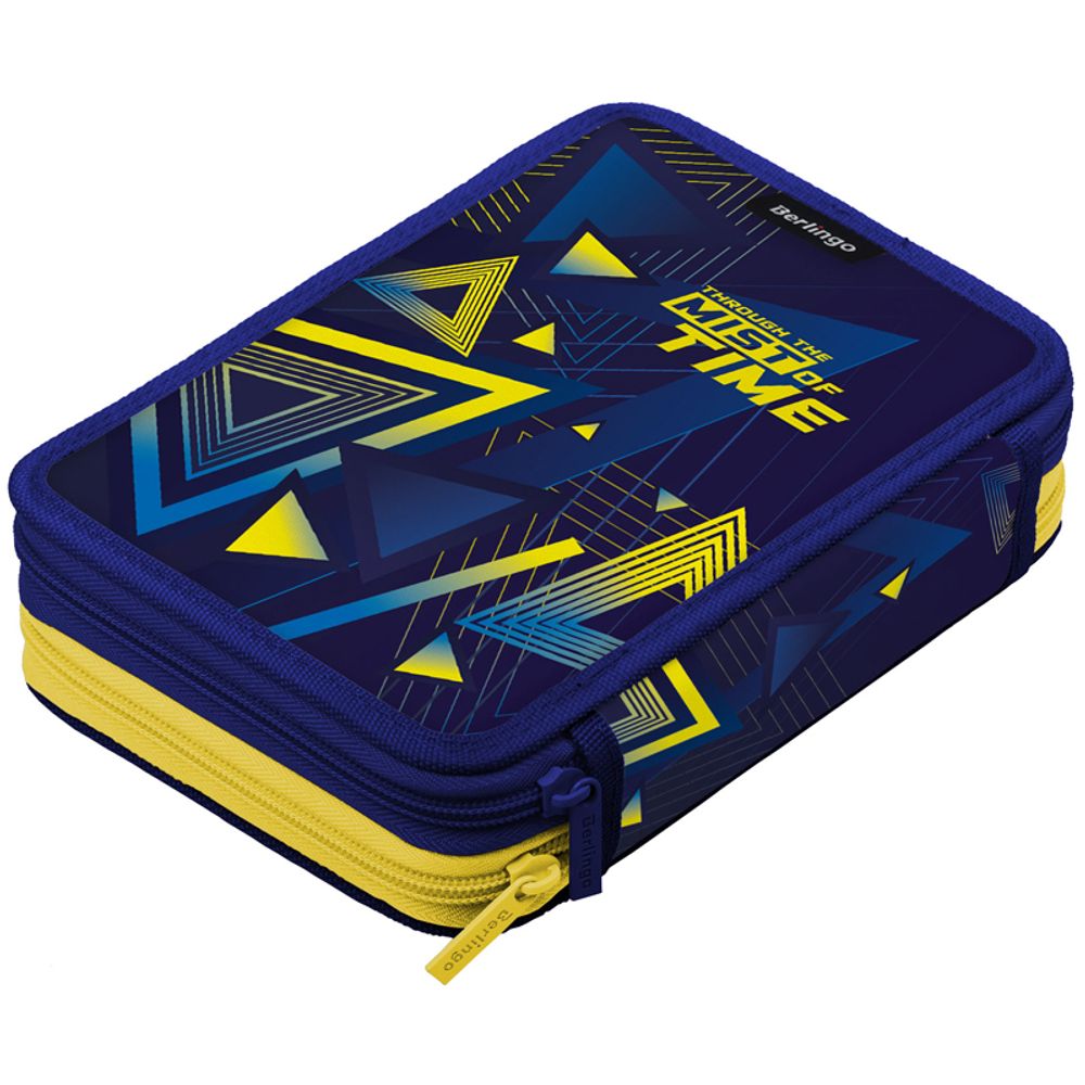 Пенал 2 отделения, 200*140*45 Berlingo "Triangles", полиэстер