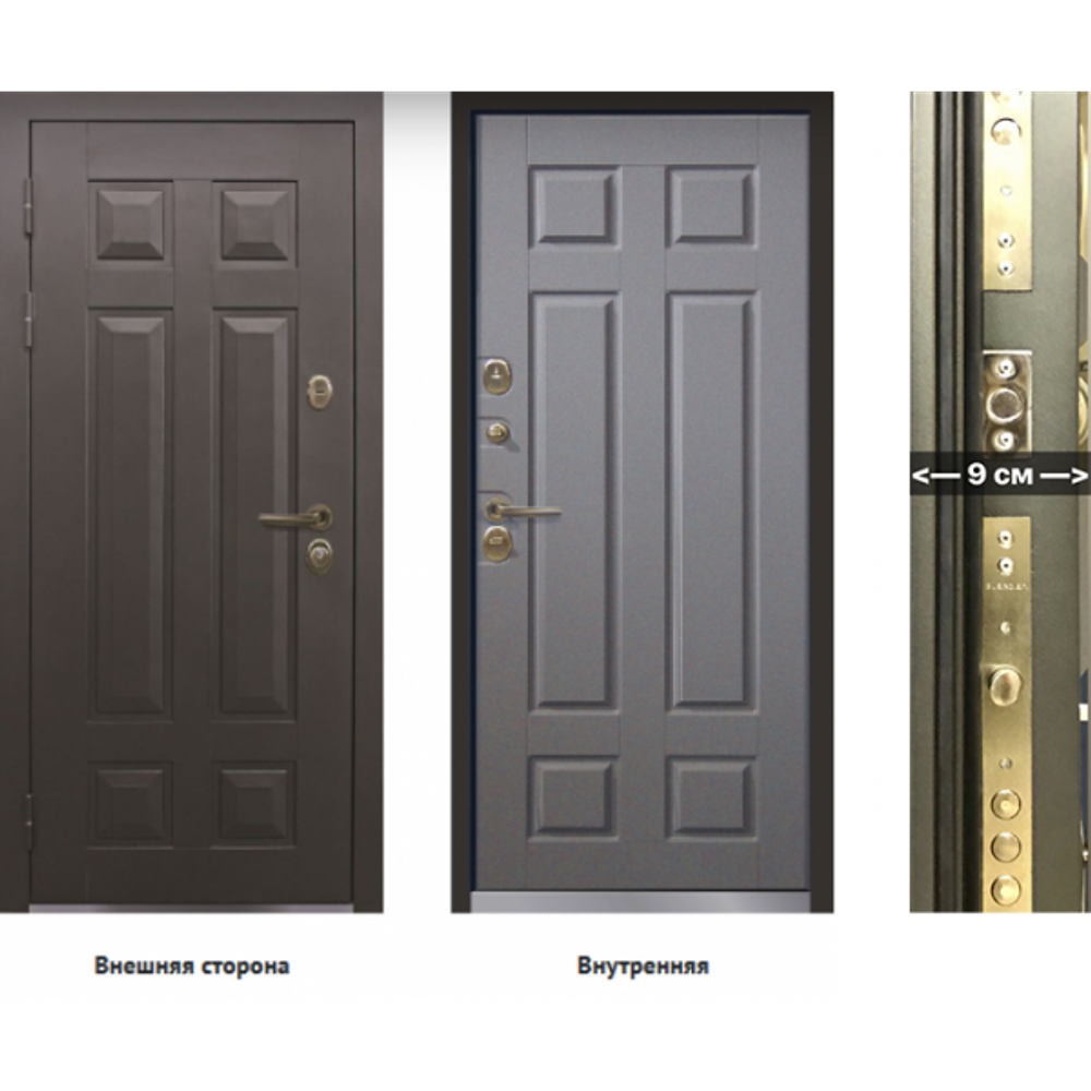 ДВЕРЬ ВХОДНАЯ АЛМАЗ БРУНО ЦВЕТ СЕРЫЙ
