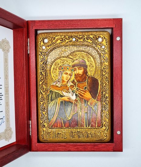 Икона. Петр и Февронья. 100 х 150 мм