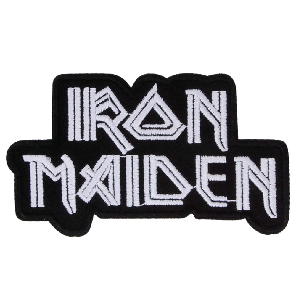 Нашивка Iron Maiden (надпись черно-белая)
